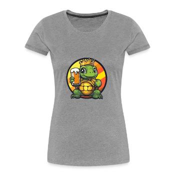 Turtle Beer Comic - Women's Premium Organic T-Shirt - heather grey - Front - Mia (176cm)