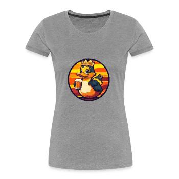 Bande dessinée de bière de canard - T-shirt bio Premium Femme - gris chiné - Devant - Mia (176cm)