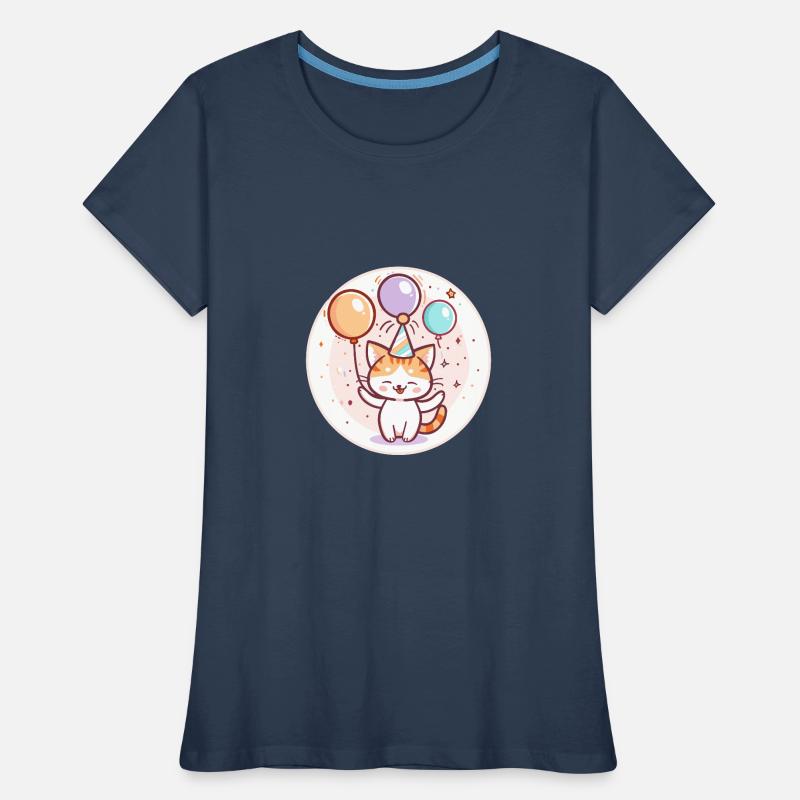 Bande dessinée d’anniversaire de chat T-shirt bio Premium Femme