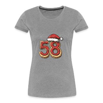 58 Number Christmas - Women's Premium Organic T-Shirt - heather grey - Front - Mia (176cm)