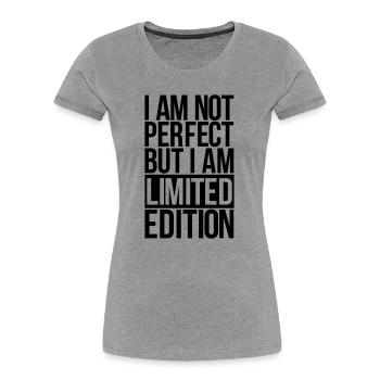 limited edition - Women's Premium Organic T-Shirt - heather grey - Front - Mia (176cm)