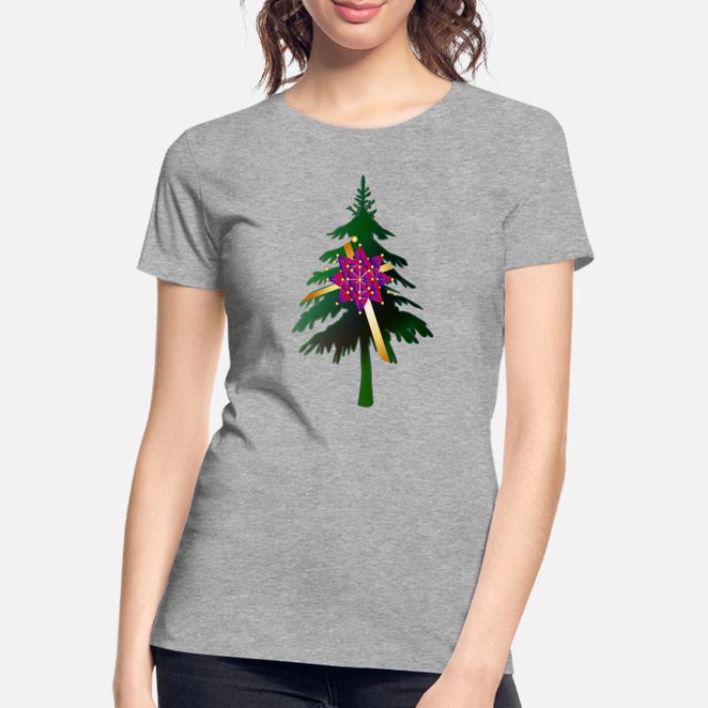 Christbaum oder Weihnachtsbaum & Geschenkschleife Frauen Premium Bio T-Shirt