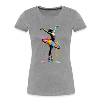 Ballet dancer with tutu - Women's Premium Organic T-Shirt - heather grey - Front - Mia (176cm)