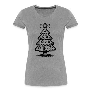 Glowing Christmas Tree in Neon-Style - Frauen Premium Bio T-Shirt - Grau meliert - Vorne - Mia (176cm)