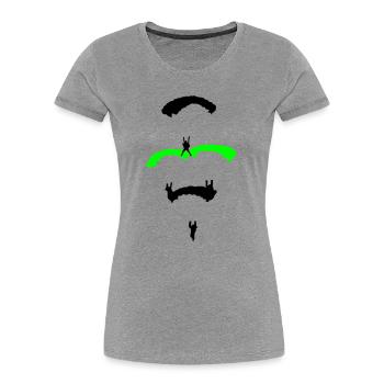 Diamant Parachute - T-shirt bio Premium Femme - gris chiné - Devant - Mia (176cm)