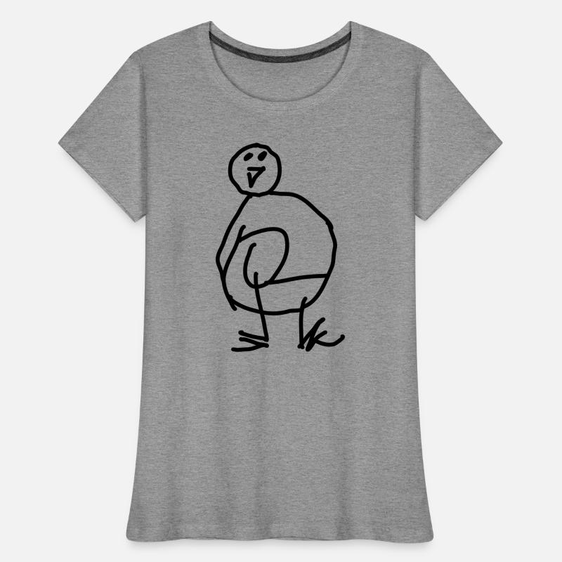 Kritzel Pinguin Frauen Premium Bio T-Shirt