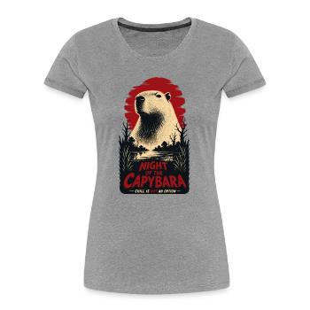 Night Of The Capybara Horror - Frauen Premium Bio T-Shirt - Grau meliert - Vorne - Mia (176cm)