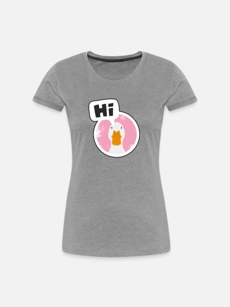 HI Gans - Frauen Premium Bio T-Shirt - Grau meliert