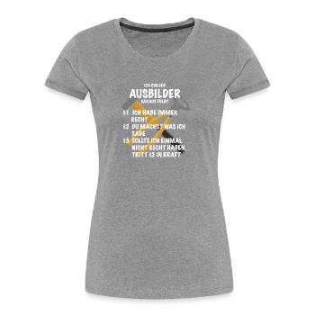 Ausbilder Spruch Geschenk Handwerker - Frauen Premium Bio T-Shirt - Grau meliert - Vorne - Mia (176cm)