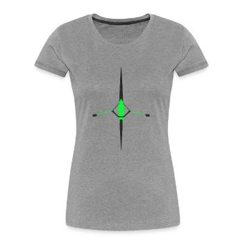 Rudern - Frauen Premium Bio T-Shirt - Grau meliert - Vorne - Mia (176cm)