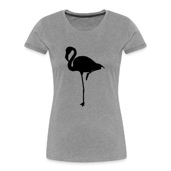 flamingos - Women's Premium Organic T-Shirt - heather grey - Front - Mia (176cm)