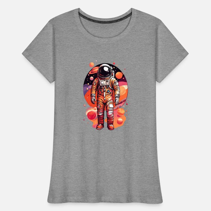 Astronaut with multiple planets Women's Premium Organic T-Shirt