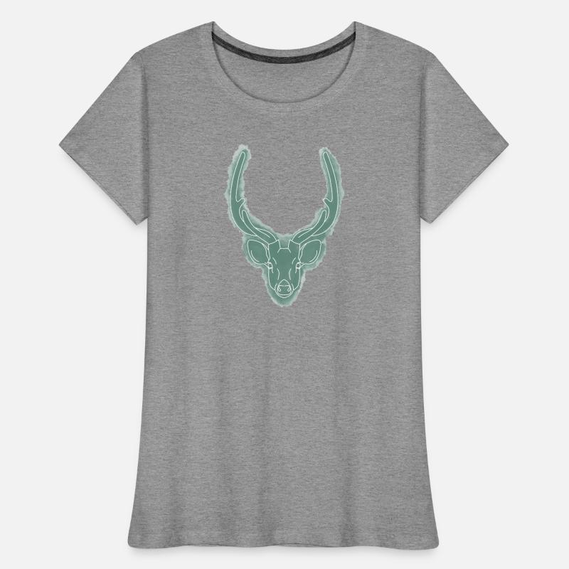 Hirschkopf / Geweih / Jagdtrophäe / Hirsch / Wild Frauen Premium Bio T-Shirt