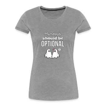 CITATIONS DE GHOST 05 - T-shirt bio Premium Femme - gris chiné - Devant - Mia (176cm)