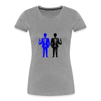 Marié Fête Mariage Célibataire - T-shirt bio Premium Femme - gris chiné - Devant - Mia (176cm)