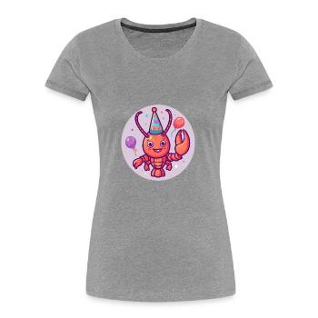 Hummer Krebs Geburtstag Comic - Frauen Premium Bio T-Shirt - Grau meliert - Vorne - Mia (176cm)