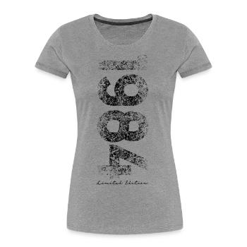 Édition limitée 1984 - Anniversaire 1984 - T-shirt bio Premium Femme - gris chiné - Devant - Mia (176cm)