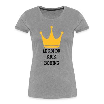Kickboxen / Kickboxing / Kickboxer / Kick Boxing - Frauen Premium Bio T-Shirt - Grau meliert - Vorne - Mia (176cm)