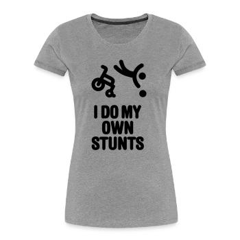 Je suis mon own stunts drôle baskets en fauteuil roulant - T-shirt bio Premium Femme - gris chiné - Devant - Mia (176cm)