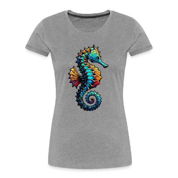 Seahorse - Women's Premium Organic T-Shirt - heather grey - Front - Mia (176cm)