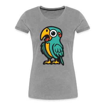 Papagai Halloween Zombie - Frauen Premium Bio T-Shirt - Grau meliert - Vorne - Mia (176cm)