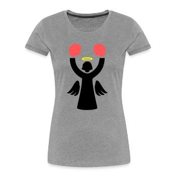 Boxer Angel Pictogram Funny - Women's Premium Organic T-Shirt - heather grey - Front - Mia (176cm)