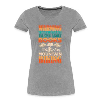 VTT, VTT, Rat de bibliothèque, Rat de bibliothèque, Rat de bibliothèque - T-shirt bio Premium Femme - gris chiné - Devant - Mia (176cm)
