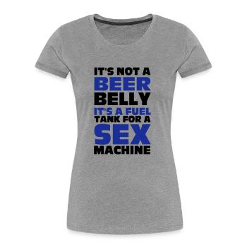 Beer Belly - Women's Premium Organic T-Shirt - heather grey - Front - Mia (176cm)
