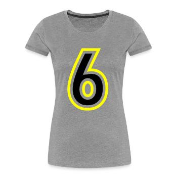 6 Number College - Women's Premium Organic T-Shirt - heather grey - Front - Mia (176cm)