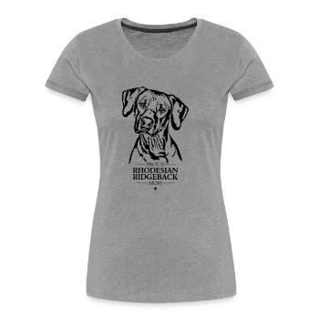 Rhodesian Ridgeback Mom Dog Dog Wilsigns - Women's Premium Organic T-Shirt - heather grey - Front - Mia (176cm)