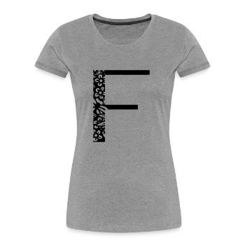 Buchstabe F - Frauen Premium Bio T-Shirt - Grau meliert - Vorne - Mia (176cm)