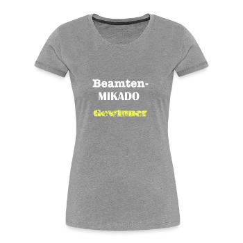 Beamten-Mikado-Gewinner - Frauen Premium Bio T-Shirt - Grau meliert - Vorne - Mia (176cm)