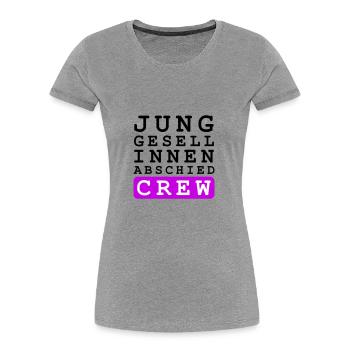 Hen Party Crew Hen - Women's Premium Organic T-Shirt - heather grey - Front - Mia (176cm)