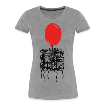 Balloonyrinth Balloon Thread Labyrinth - Women's Premium Organic T-Shirt - heather grey - Front - Mia (176cm)
