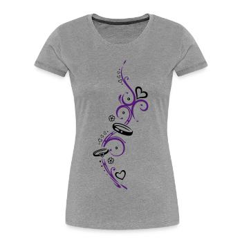 Tribal with Symbols of love - Women's Premium Organic T-Shirt - heather grey - Front - Mia (176cm)