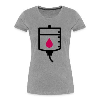Traitement de thérapie du médecin goutte à goutte - T-shirt bio Premium Femme - gris chiné - Devant - Mia (176cm)