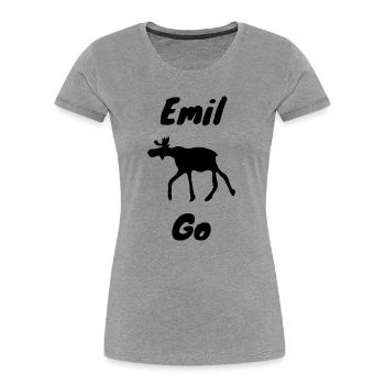 Emil der Elch - Frauen Premium Bio T-Shirt - Grau meliert - Vorne - Mia (176cm)