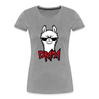 Lama Cool Wütend Sonnenbrille Pelzig Sauer Alpaka - Frauen Premium Bio T-Shirt - Grau meliert - Vorne - Mia (176cm)