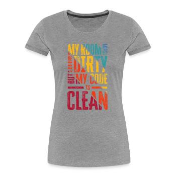 Ingénieur logiciel drôle Programmeur - T-shirt bio Premium Femme - gris chiné - Devant - Mia (176cm)