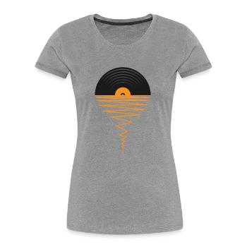 Es ist kein Horten, wenn es Vinyl ist - Frauen Premium Bio T-Shirt - Grau meliert - Vorne - Mia (176cm)