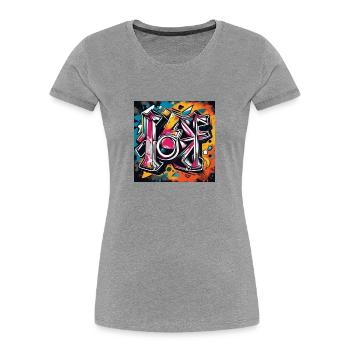 urban street 2 - Frauen Premium Bio T-Shirt - Grau meliert - Vorne - Mia (176cm)