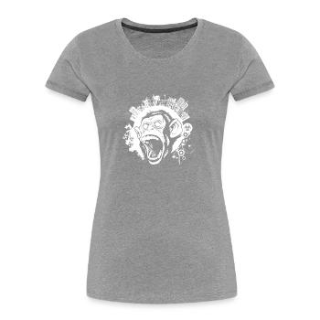 Urban Monkey weiß - Frauen Premium Bio T-Shirt - Grau meliert - Vorne - Mia (176cm)