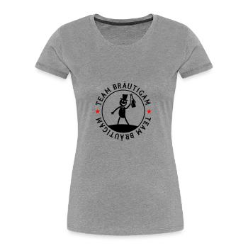 Hochzeit Bräutigam Team - Frauen Premium Bio T-Shirt - Grau meliert - Vorne - Mia (176cm)