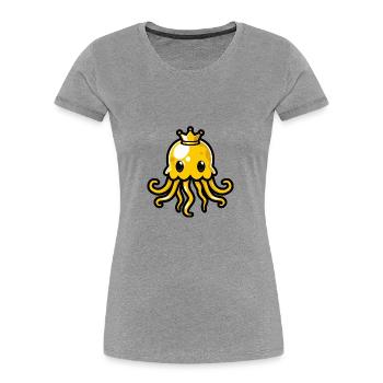 Couronne de bande dessinée de méduse - T-shirt bio Premium Femme - gris chiné - Devant - Mia (176cm)