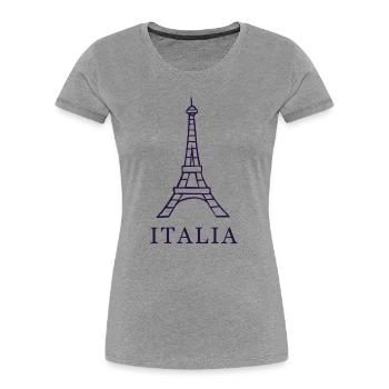 Italien Eifelturm Design - Frauen Premium Bio T-Shirt - Grau meliert - Vorne - Mia (176cm)