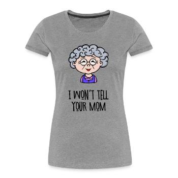 Old Woman Grandma Glasses Statement Grandmother Grandson - Women's Premium Organic T-Shirt - heather grey - Front - Mia (176cm)