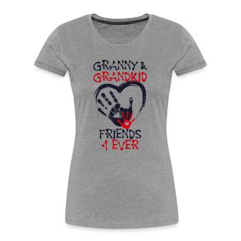 Enkelkind Großmutter Oma Statement Seniorin - Frauen Premium Bio T-Shirt - Grau meliert - Vorne - Mia (176cm)