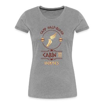 Cabin #11 in Camp Half Blood, Child of Hermes - Women's Premium Organic T-Shirt - heather grey - Front - Mia (176cm)