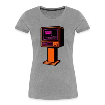 Retro-Future TV - Frauen Premium Bio T-Shirt - Grau meliert - Vorne - Mia (176cm)