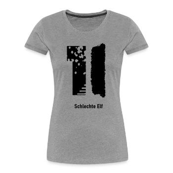 Schlechte Elf - Frauen Premium Bio T-Shirt - Grau meliert - Vorne - Mia (176cm)